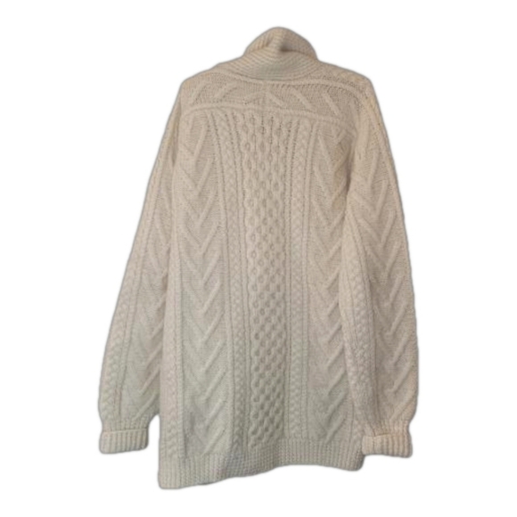 Vintage cable knit hand knit cardigan sweater Northwear Nordstrom wool L - Picture 2 of 6